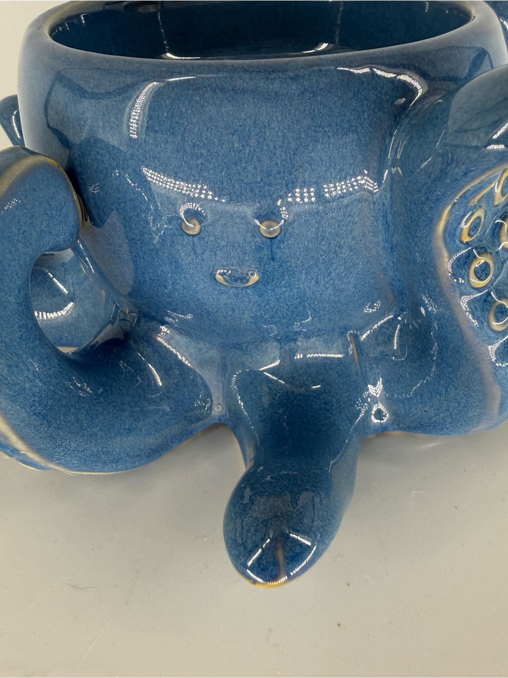Bath Body Works Blue Octopus 3 Wick Candle Holder Ceramic Pedestal Nautical EUC - Picture 7 of 9